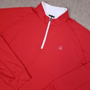 DEOLAX Pullover Shirt Mens XL Red 1/4 Zip Stretch Performance Golf Apparel